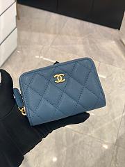 Bagsaaa Chanel Blue Caviar Coin Purse Gold Hardwware - 7.5×2×11.cm - 1