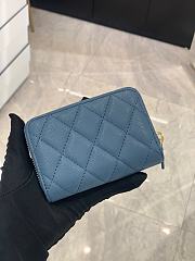 Bagsaaa Chanel Blue Caviar Coin Purse Gold Hardwware - 7.5×2×11.cm - 2