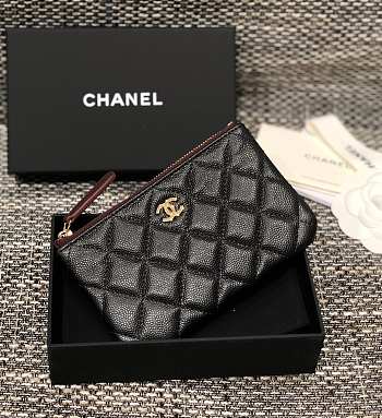 Bagsaaa Chanel Coin Purse Caviar Black Leather 