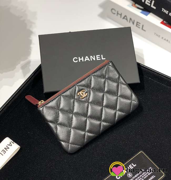 	 Bagsaaa Chanel Coin Purse Lambskin Black Leather - 1
