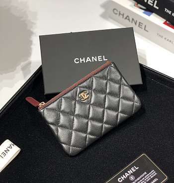	 Bagsaaa Chanel Coin Purse Lambskin Black Leather