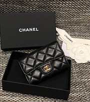 Bagsaaa Chanel Flap Coin Purse Black Lambskin Leather - 6