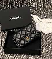 Bagsaaa Chanel Flap Coin Purse Black Lambskin Leather - 4