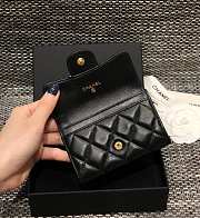 Bagsaaa Chanel Flap Coin Purse Black Lambskin Leather - 2