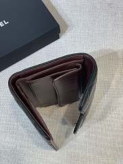 Bagsaaa Chanel Flap 3 Fold Wallet Black Lambskin Silver Logo - 18.5/10/2.5cm - 4