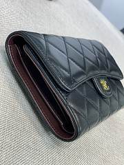 	 Bagsaaa Chanel Flap 3 Fold Wallet Black Lambskin Gold Logo - 18.5/10/2.5cm - 6