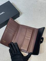	 Bagsaaa Chanel Flap 3 Fold Wallet Black Lambskin Gold Logo - 18.5/10/2.5cm - 5