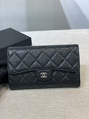 Bagsaaa Chanel Flap 3 Fold Wallet Black Caviar - 18.5/10/2.5cm - 2