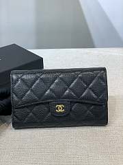 Bagsaaa Chanel Flap 3 Fold Wallet Black Caviar - 18.5/10/2.5cm - 3