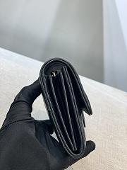 	 Bagsaaa Chanel Flap 3 Fold Wallet Black Lambskin Silver Logo - 19.5×10×3cm - 4