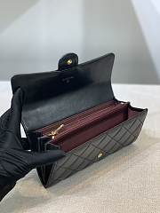 	 Bagsaaa Chanel Flap 3 Fold Wallet Black Lambskin Gold Logo - 19.5×10×3cm - 5