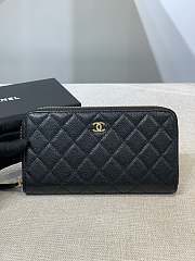 Bagsaaa Chanel Zippy Cavier Wallet Gold Logo - 1