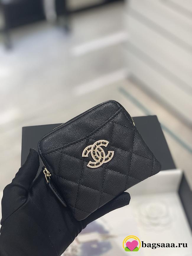 	 Bagsaaa Chanel Coin Purse Black Quilted Logo - 11x9.5x1.5cm - 1