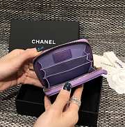 Bagsaaa Chanel Purple Caviar Coin Purse Gold Hardwware - 7.5×2×11.cm - 2