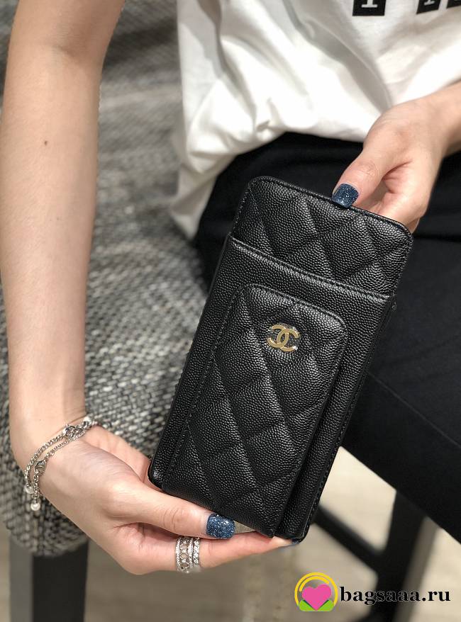 Bagsaaa Chanel Phone Holder Bag Gold - 18.2x9x3cm - 1