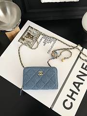 Bagsaaa Chanel Chain Wallet Denim - 12×7×2cm - 1