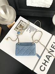 Bagsaaa Chanel Chain Wallet Denim - 12×7×2cm - 3
