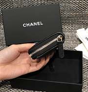 Bagsaaa Chanel Chevron Coin Purse Caviar Leather Silver - 7.5×2×11.cm - 4