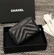 Bagsaaa Chanel Chevron Coin Purse Caviar Leather Silver - 7.5×2×11.cm - 2