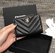 	 Bagsaaa Chanel Chevron Coin Purse Caviar Leather Gold - 7.5×2×11.cm - 5