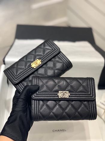 	 Bagsaaa Chanel Leboy Flap Wallet Caviar - 16x11x3.5cm
