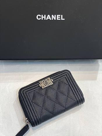 Bagsaaa Chanel Leboy Coin Purse Caviar Black Silver Hardware