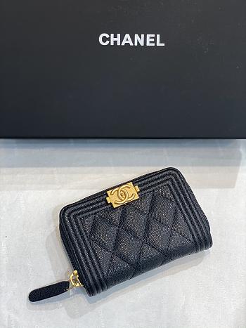	 Bagsaaa Chanel Leboy Coin Purse Caviar Black Gold Hardware