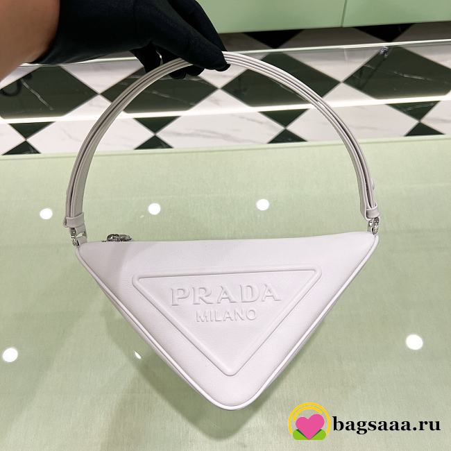 	 Bagsaaa Prada Triangle leather mini-bag white - 1