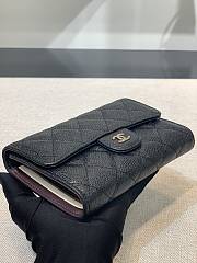 	 Bagsaaa Chanel Wallet Black Caviar Silver Hardware - 18 x 11 cm - 4