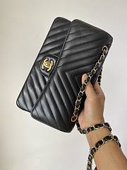 	 Bagsaaa Chanel Chevron Timless Flap Bag Lambskin Leather Black - 25cm - 6