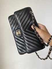 	 Bagsaaa Chanel Chevron Timless Flap Bag Lambskin Leather Black - 25cm - 2