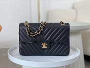 	 Bagsaaa Chanel Chevron Flap Bag Caviar Leather Black - 25cm - 1