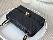 	 Bagsaaa Chanel Chevron Flap Bag Caviar Leather Black - 25cm - 3