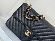 	 Bagsaaa Chanel Chevron Flap Bag Caviar Leather Black - 25cm - 2