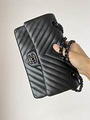 	 Bagsaaa Chanel Chevron Flap Bag Lambskin Leather All Black - 25cm - 3