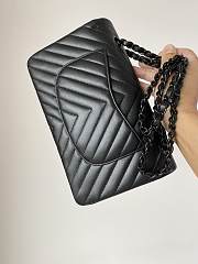 	 Bagsaaa Chanel Chevron Flap Bag Lambskin Leather All Black - 25cm - 6