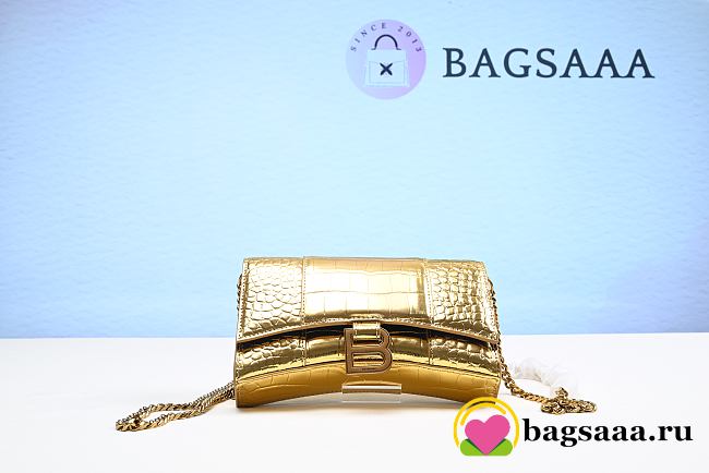Bagsaaa Balenciaga Hourglass Chain Wallet Bag Gold 19cm - 1