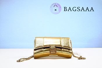Bagsaaa Balenciaga Hourglass Chain Wallet Bag Gold 19cm