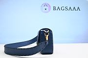 Bagsaaa Fendi Baguette Blue Selleria bag with oversize topstitching  - 4