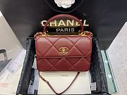 Bagsaaa Chanel Trendy CC Large Quilting Burgundy Leather Gold Hardware 25cm - 1