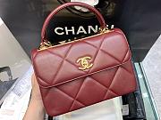 Bagsaaa Chanel Trendy CC Large Quilting Burgundy Leather Gold Hardware 25cm - 3