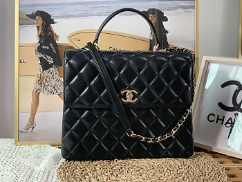 Chanel Black Large Trendy CC Lambskin Leather Flap Bag