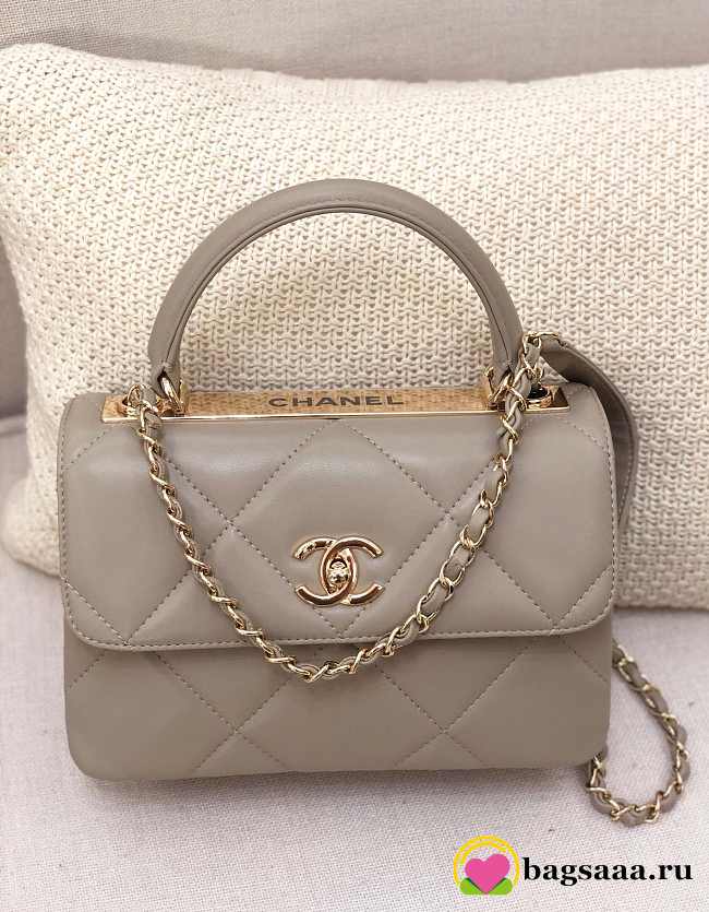 Bagsaaa Chanel Trendy CC Large Quilting Grey Leather Gold - 1