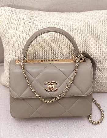 Bagsaaa Chanel Trendy CC Large Quilting Grey Leather Gold