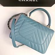 Bagsaaa Chanel Trendy CC Chevron Blue Leather - 5