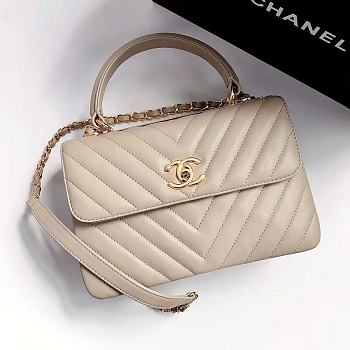 	 Bagsaaa Chanel Trendy CC Chevron Grey Leather
