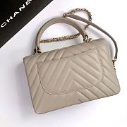 	 Bagsaaa Chanel Trendy CC Chevron Grey Leather - 6
