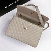 	 Bagsaaa Chanel Trendy CC Chevron Grey Leather - 4