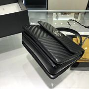 	 Bagsaaa Chanel Trendy CC Chevron Black Leather Silver Hardware - 6