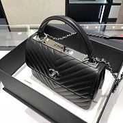 	 Bagsaaa Chanel Trendy CC Chevron Black Leather Silver Hardware - 5